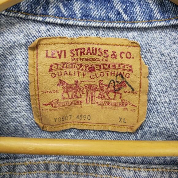 Vintage 90s Levi’s 70507 4890 Type 3 Denim Trucker Jacket Made In USA Size XL - Picture 7 of 14
